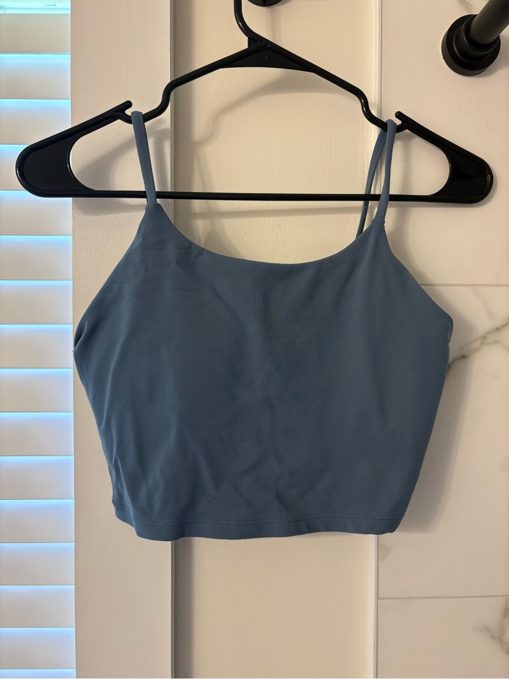 Amazon Blue Athletic Crop Padded Tank